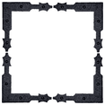 thumbnail image 1 of 4 Pack 5.5 inch Decorative Corner Brackets Black L Bracket Decorative Corner Brackets Flat Angle Bracket Barn Door Hardware Ornamental Brackets The Sinaloa Series by Borderland Rustic Hardware, 1 of 3