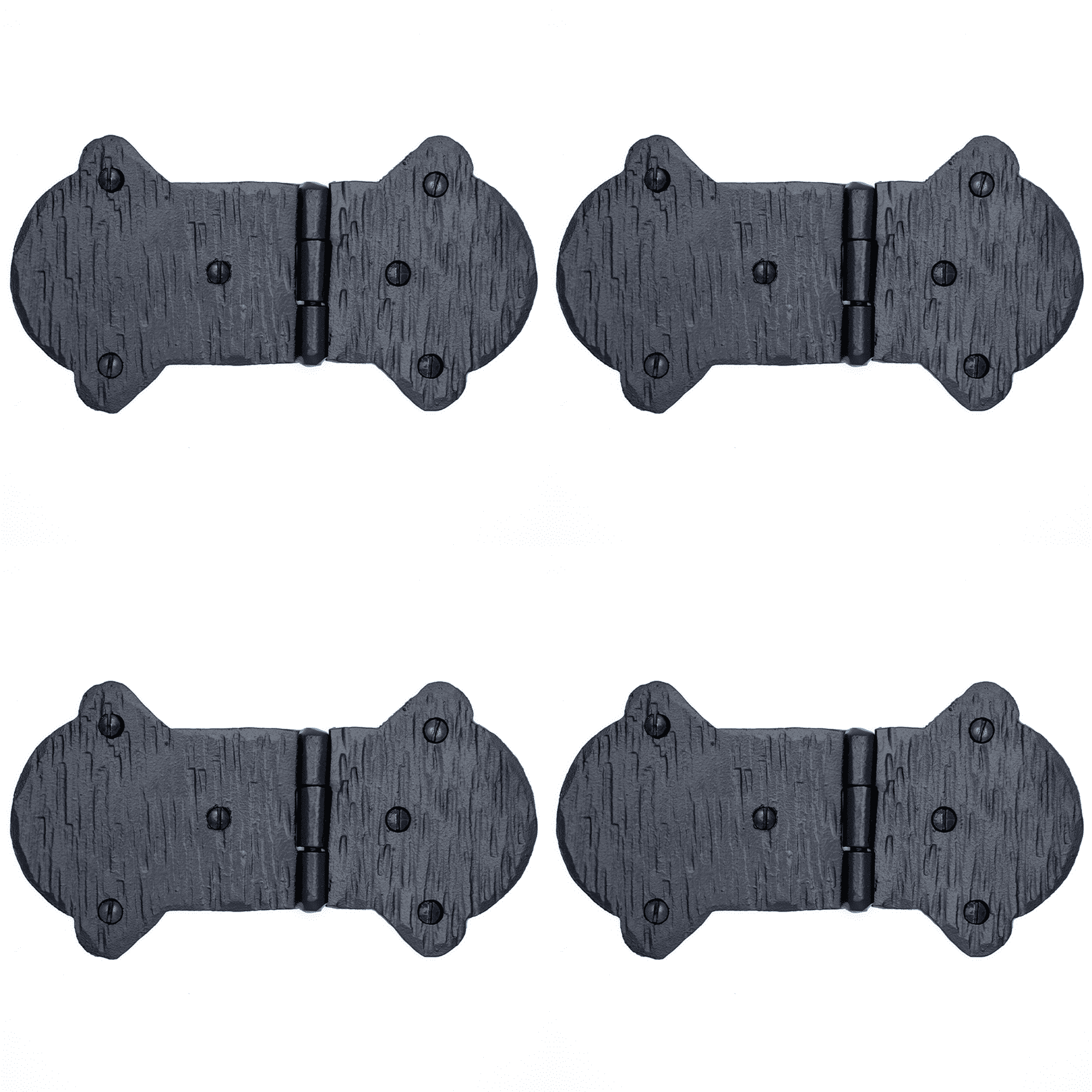 4 Pack 5.5 inch Decorative Hinges Black Wrought Iron Hinges Decorative