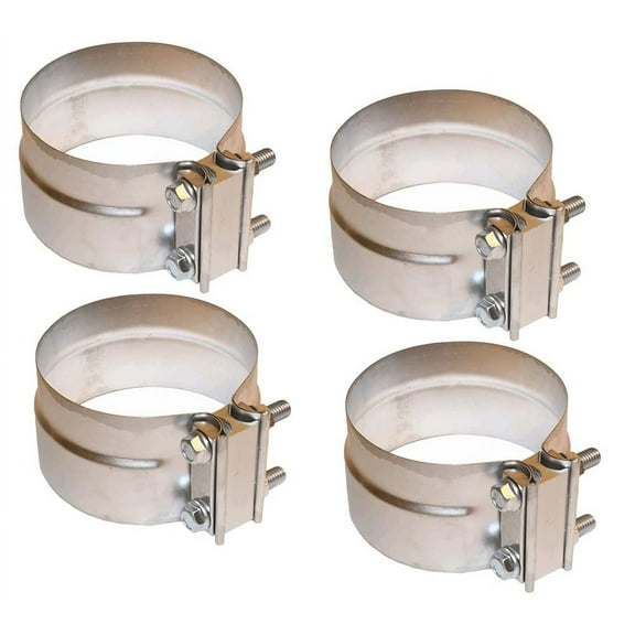 4 Pack 5" Exhaust Clamp, Lap Joint Exhaust Clamp Preformed Aluminized Steel for Int.5000 and Int. 9000 Premium Cabover and Conventional Models Replace EC50PLA-R