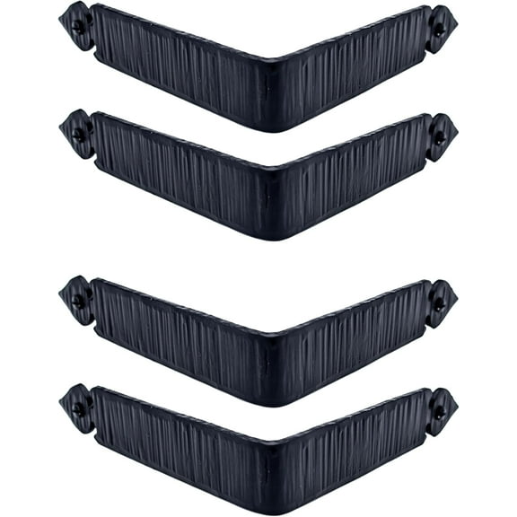 4 Pack - 5 Inch Metal Corner Bracket for Furniture - Black - Handmade Decorative Corner Braces - Rustic Metal Corner Brackets for Tables, Desks, Shelves, Boxes and Chests - The Durango Series