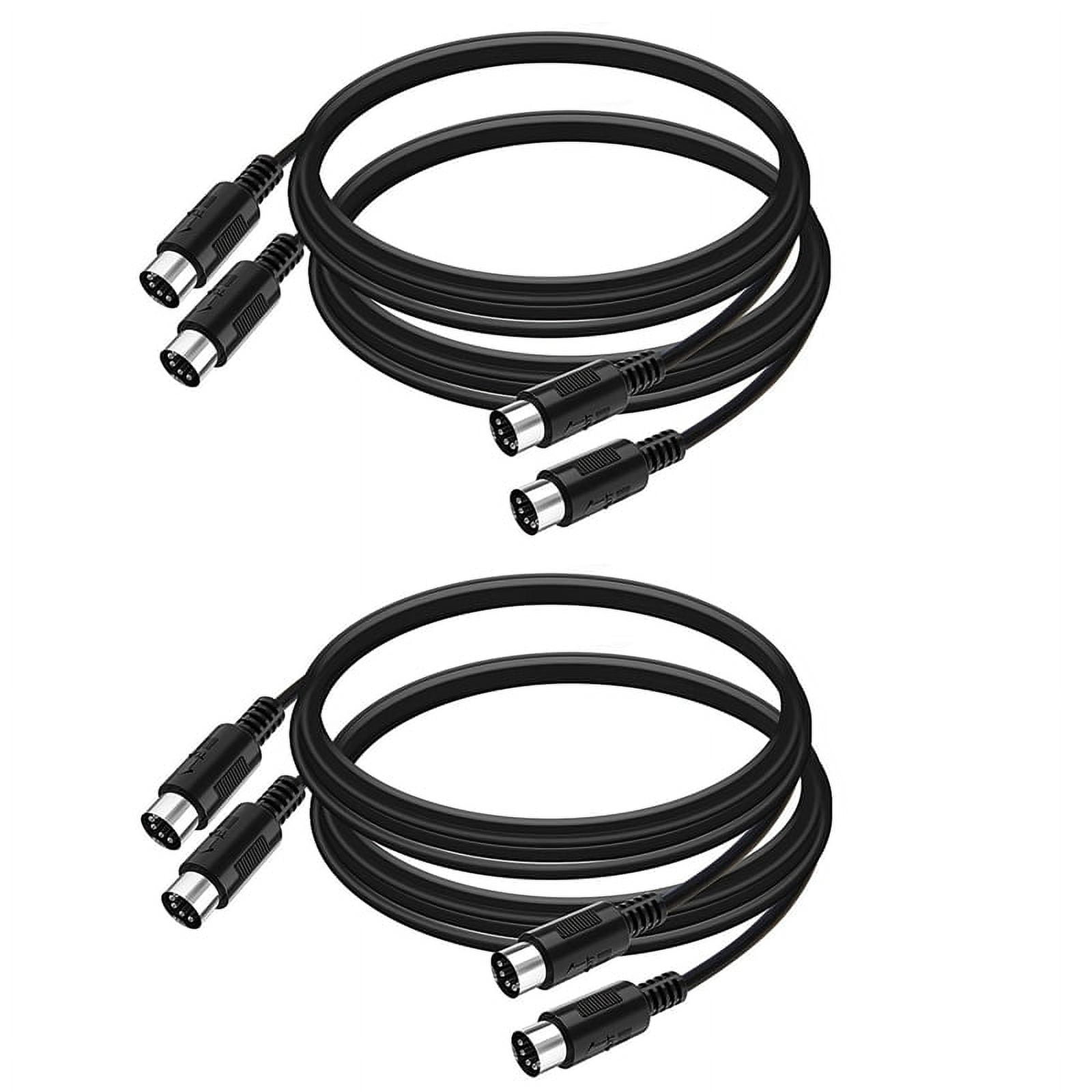 4Pack 5Pin DIN MIDI Cable, 3Feet Male to Male 5Pin MIDI Cable for MIDI Keyboard,Keyboard
