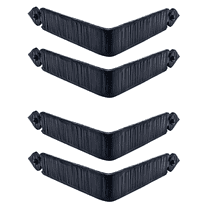 4 Pack 5 inch Metal Corner Protector - Black - Furniture Corner Hardware Corner Bracket Metal Embellishments for Wood Decorative Metal Trim The Durango Series by Borderland Rustic Hardware