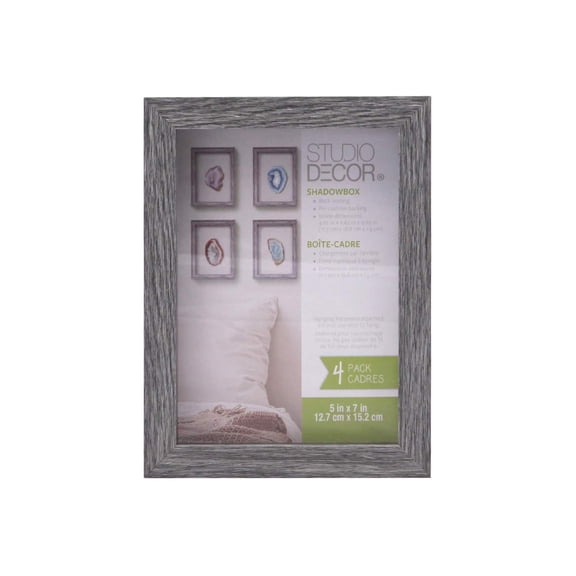 4 Pack 5" x 7" Gray Shadow Boxes by Studio Decor
