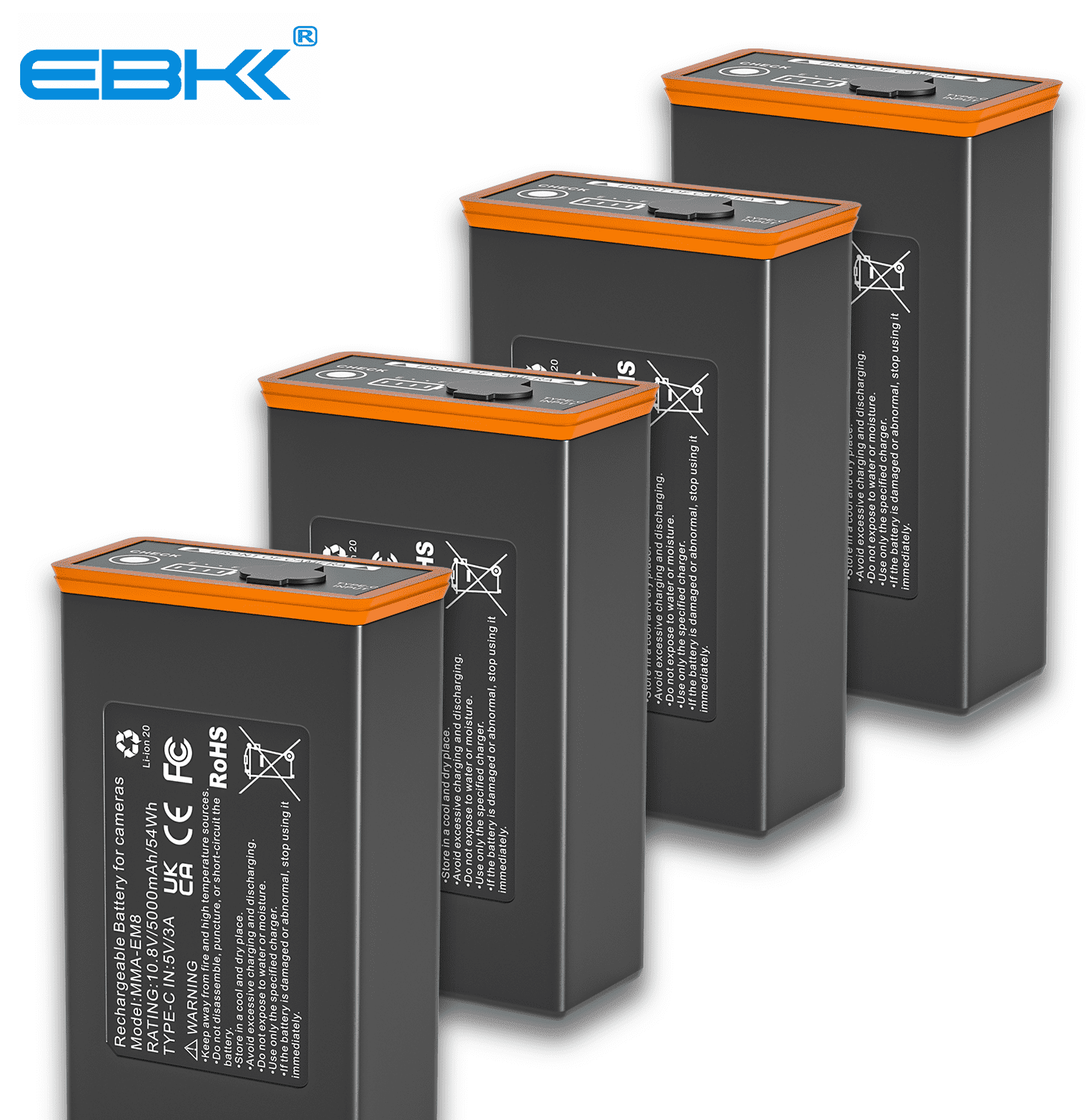 4 Pack 5000Mah battery replacement Compatible for Edge Series Cellular Trail Camera 5000mAh Lithium-Ion Battery Compatible with Moultrie Edge, Edge PRO, Edge 2, Edge 2 PRO 10.8V 54Wh