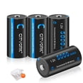 thumbnail image 1 of 4 Pack 5000mAh 1.2V Ni-MH High Capacity C Size Rechargeable Batteries with A Battery Case, 1 of 9