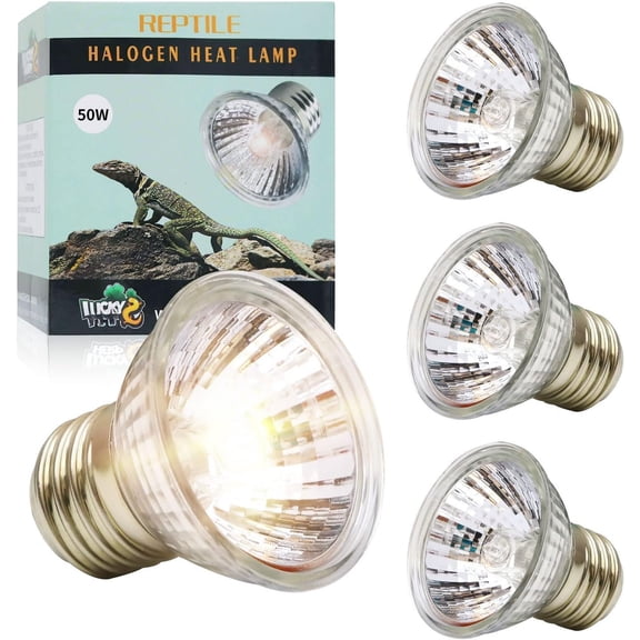 4 Pack 50W UVA UVB Reptile Light Bulbs, Heat Lamp Bulbs for Reptiles and Amphibians, Basking Light Bulb for Turtle, Bearded Dragon, Lizard Heating Use