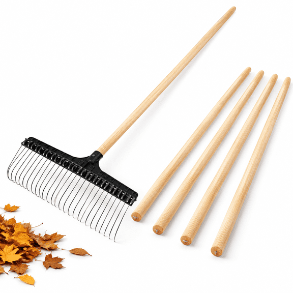 4 Pack 54 Inch Replacement Wood Rake Handle For Leaf