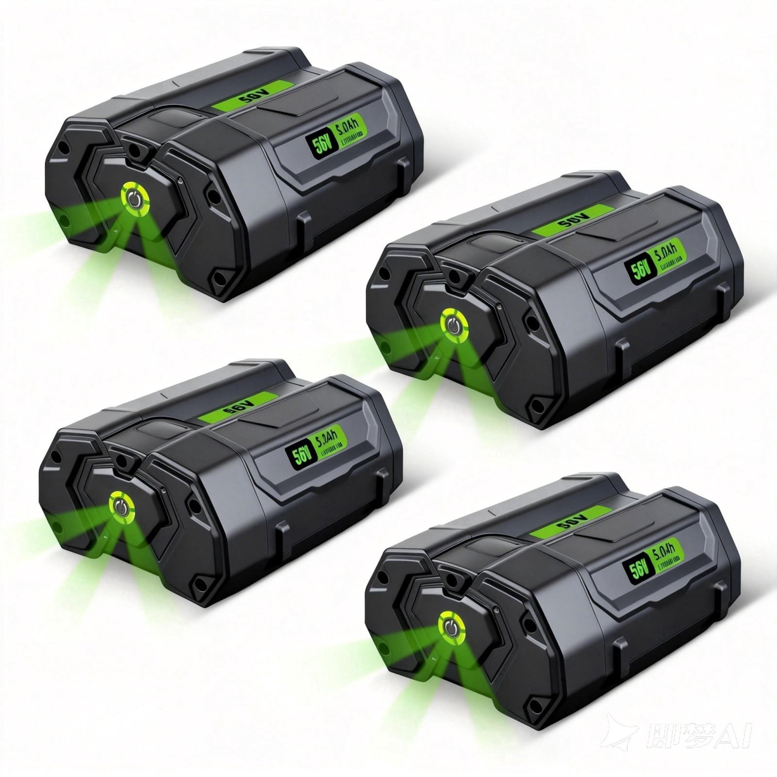 4 Pack 56V 5.0Ah Replacement for EGO Battery BA2800 BA5600T BA4200T BA4200 BA1400 Compatible with EGO 56V Power Tools Lawn Mower Leaf Blower Chainsaw