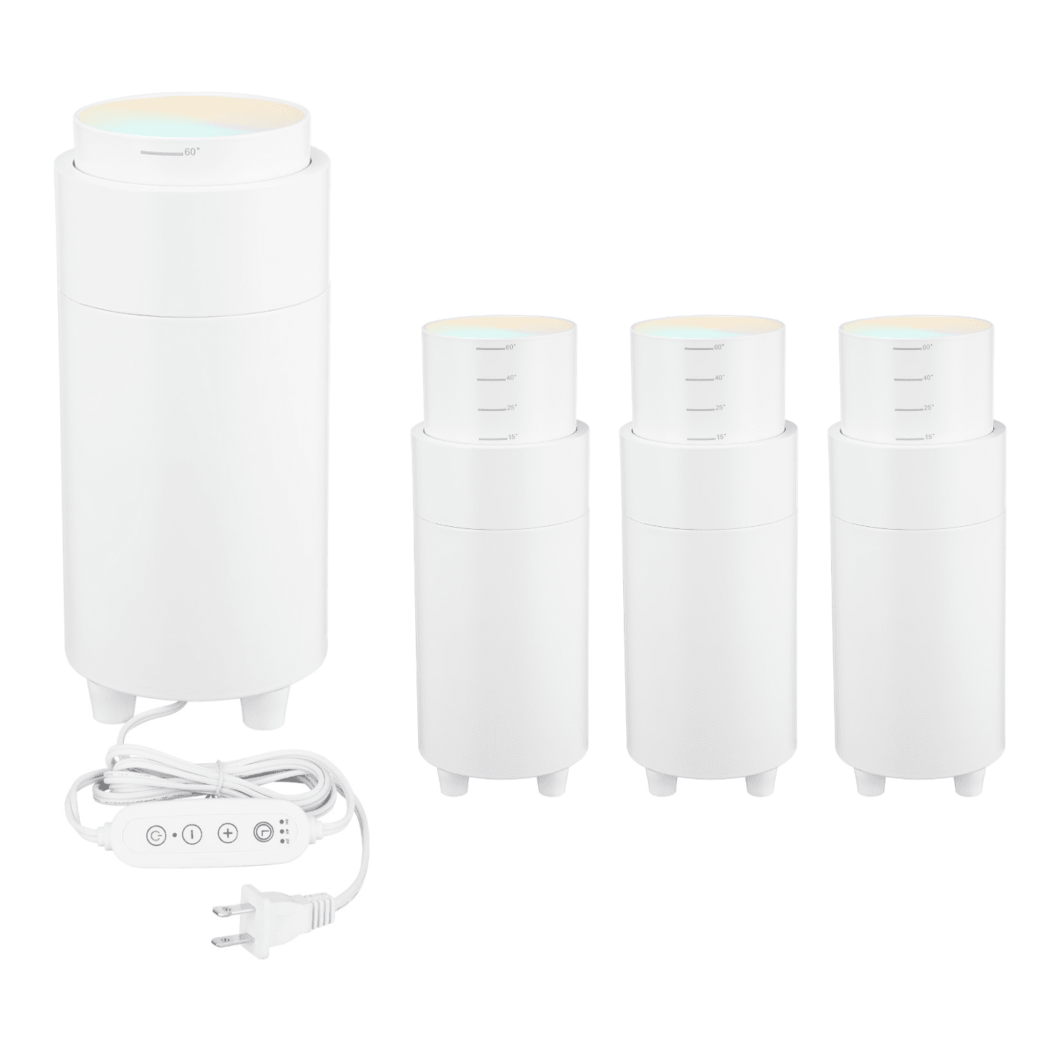 4 Pack 5CCT Indoor Spotlight, Uplighting Indoor Floor Can Light for Plant Picture, Zoomable Floor Spot Lights with Auto ON/Off Switch, 10.39 Inch Large Size, Dimmable, 1800-5000K, White