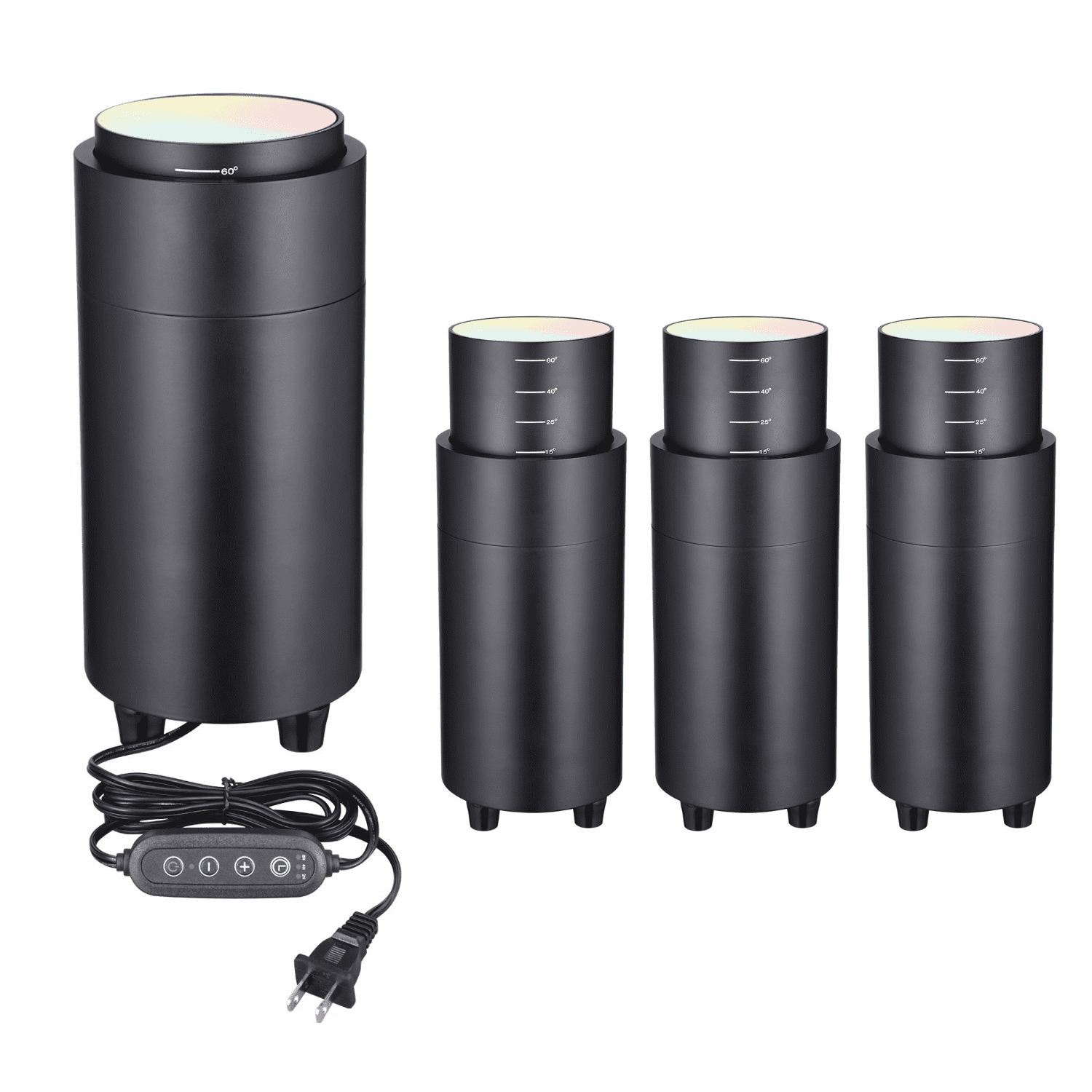 4 Pack 5CCT Indoor Spotlight, Uplighting Indoor Floor Can Light for Plant Picture, Zoomable Floor Spot Lights with Auto ON/Off Switch, 10.39 Inch Large Size, Dimmable, 1800-5000K, Black