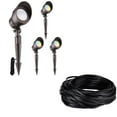 thumbnail image 1 of 4 Pack 5CCT Low Voltage LED Landscape Spotlight + 16/2 Gauge Wire Low Voltage Outdoor Landscape Lighting Cable, 1 of 7