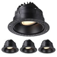 thumbnail image 1 of 4 Pack 5CCT Round Adjustable Trimless 4-Inch LED Gimbal Recessed Light, 15W 120V Dimmable Ceiling Canless Downlight with J-Box, 2700K/3000K/3500K/4000K/5000K Selectable, Black, 1 of 8