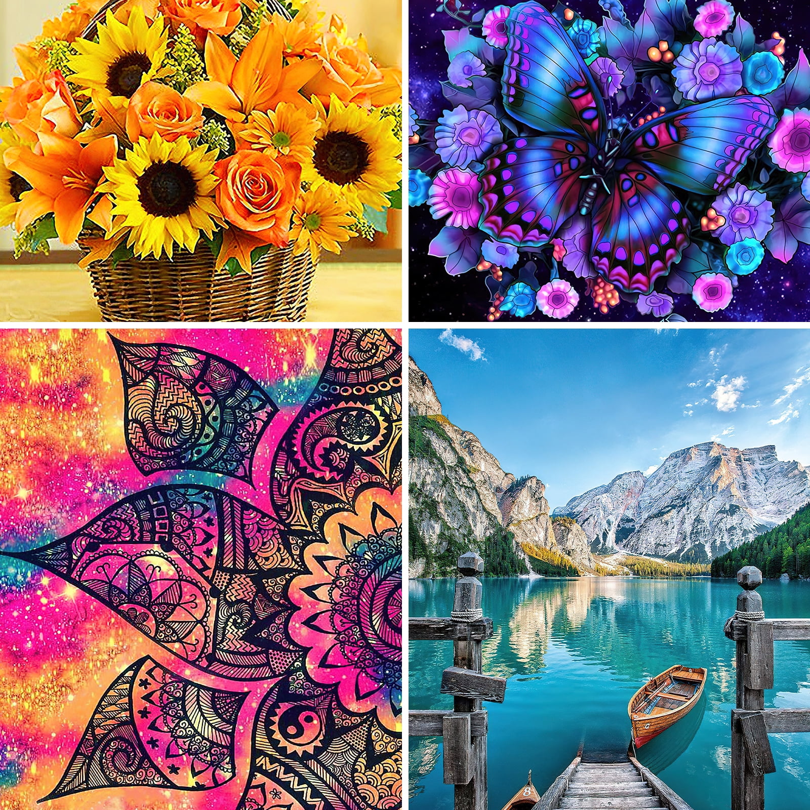  NAIMOER Flowers Diamond Painting Kits for Adults - Full Drill  Bike Diamond Painting DIY 5D Diamond Painting Flower Baskets & Butterflies  Diamond Art Kits Spring Crystal Craft for Home Wall 30x40cm