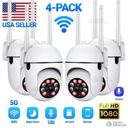 4-Pack 5G WiFi Security Camera System Smart Outdoor Night Vision 1080p 4 Channel