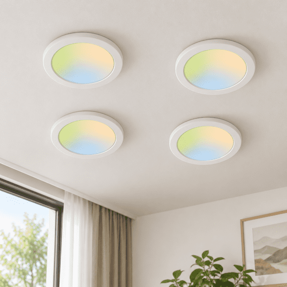 4 Pack 5cct 6 Inch Led Disk Light Dimmable Flush Mount Ceiling Lights ...