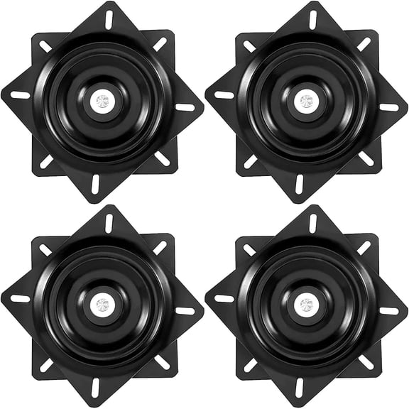 4 Pack 6.25 Inch Bar Stool Swivel Replacement, 360 Swivel Bar Stool Swivel Plate, Square Seat Swivel Base for Recliner Chair or Furniture, Black2