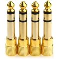 thumbnail image 1 of (4-Pack) 6.35mm to 3.5mm Audio Jack Adapter, Gold Plated (1/4 inch) Male to (1/8 inch) Female Stereo Audio Connector for for Speaker, Headphone, Guitar, Digital Piano, 1 of 5