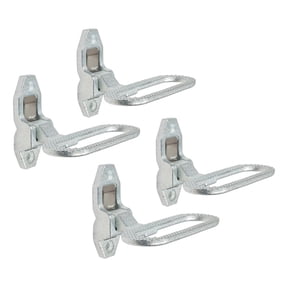 4 Pack 6-5/16" (W) x 4-3/4" (D) Silver Galvanized Steel Trailer Folding Step - Fold Down Utility Bed Body Safety 440 LBS Reliable Grab Handle or Step for Trailer RV Bus Camper