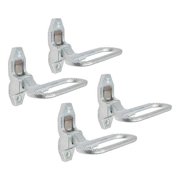 4 Pack 6-5/16" (W) x 4-3/4" (D) Silver Galvanized Steel Trailer Folding Step - Fold Down Utility Bed Body Safety 440 LBS Reliable Grab Handle or Step for Trailer RV Bus Camper