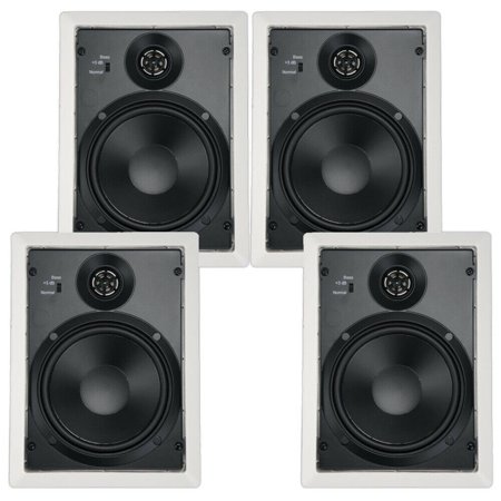 4 Pack 6.5" In Wall Speakers 6 Ohms 2-Way Home Theater 30W RMS 6.5-inch - White