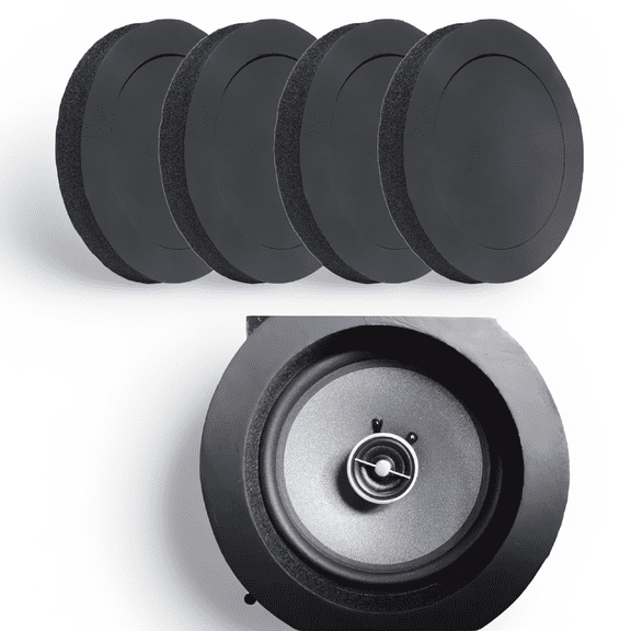4 Pack 6.5 Inch Car Door Foam Rings, Self Adhesive Sponge Gasket Spacers, Fits 6 to 7 Inch Speakers