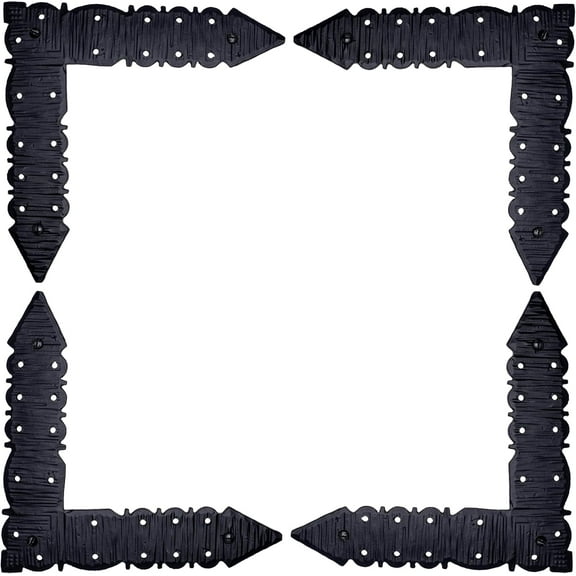 4 Pack 6.75" Metal L Bracket for Furniture - Black - Handmade Decorative Steel Brackets - Rustic Metal Corner Brackets for Front Doors, Gates, Garages, Tables & Cabinets - The Zaragoza Series