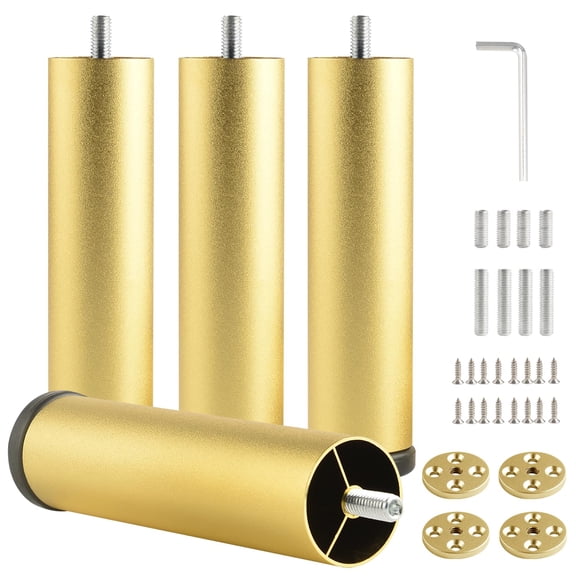 4 Pack 6 Inch Metal Adjustableniture Risers Cylinder Support Feet For Bathroom Cabinet Desk And Couch Replacement Leg Screw In M8