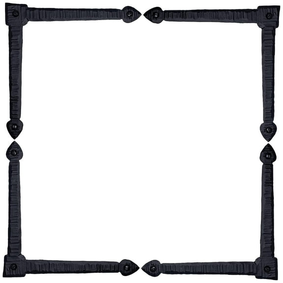 4 Pack 6 Inch Metal L Bracket for Furniture - Black - Handmade Decorative Steel Brackets - Rustic Metal Corner Brackets for Front Doors, Gates, Garages, Tables & Cabinets - The Colonial Series