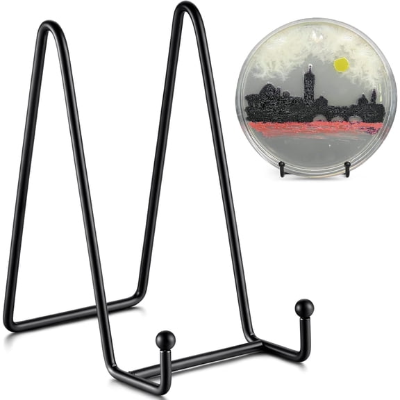 4 Pack 6 Inch Plate Display Stands -Picture Holder Stand for Decorative Plate, Book, Photo Frame Easel (Black)
