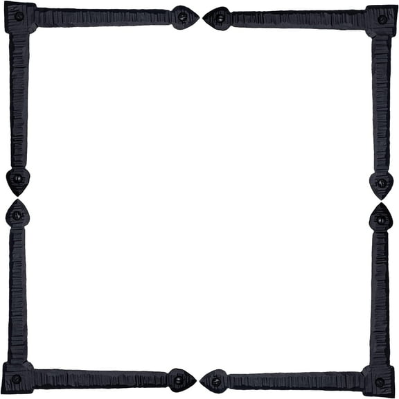 4 Pack 6" Metal L Bracket for Furniture - Black - Handmade Decorative Steel Brackets - Rustic Metal Corner Brackets for Front Doors, Gates, Garages, Tables & Cabinets - The Colonial Series