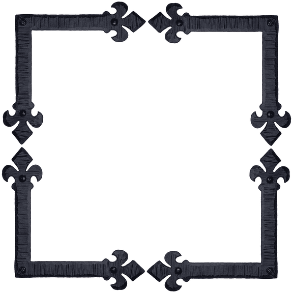 4 Pack 6 inch Decorative Corner Brackets Black L Bracket Decorative Corner Brackets Flat Angle Bracket Barn Door Hardware Ornamental Brackets The Fleur De Lis Series by Borderland Rustic Hardware