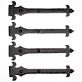 thumbnail image 1 of 4 Pack 6 inch Faux Decorative Strap Hinge Black Decorative Strap Hinge Wrought Iron Strap Barn Door Strap Hinges Wrought Iron Hinges Shutter Hinges Nouvelle Fleur De Lis Series Borderland Rustic Hardw, 1 of 4