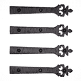thumbnail image 1 of 4 Pack 6 inch Faux Decorative Strap Hinge Black Decorative Strap Hinge Wrought Iron Strap Barn Door Strap Hinges Wrought Iron Hinges Shutter Hinges The Tuscan Series by Borderland Rustic Hardware, 1 of 4