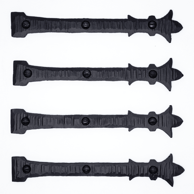 4 Pack 6 inch Faux Decorative Strap Hinge Black Decorative Strap