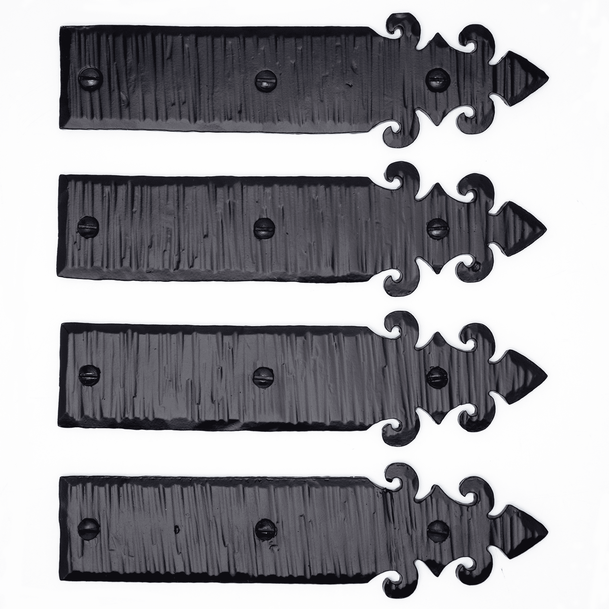 4 Pack 6 inch Faux Decorative Strap Hinge Black Decorative Strap Hinge