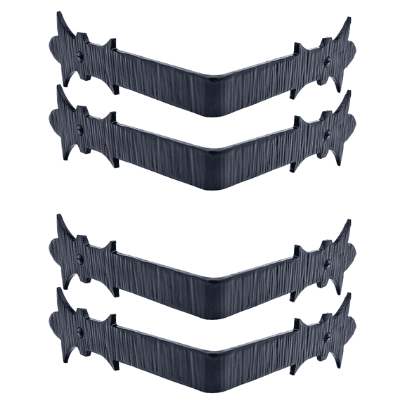 4 Pack 6 inch Metal Corner Protector - Black - Furniture Corner Hardware Corner Bracket Metal Embellishments for Wood Decorative Metal Trim The Byzantium Series by Borderland Rustic Hardware