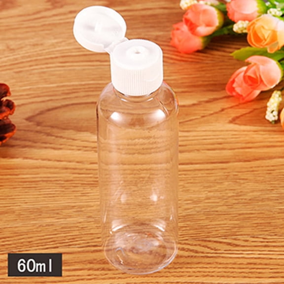 4 Pack 60ml Empty Lotion Bottles with Caps, Travel Size Refillable Containers for Shampoo, Conditioner and Body Wash (White)