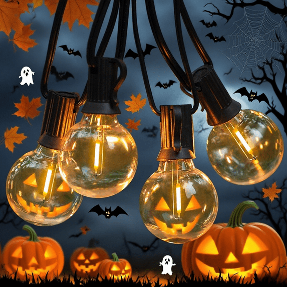 4 Pack 65FT Solar String Lights Outdoor W/Remote Control, USB Charging Backyard LED Patio Lights, 30 Shatterproof G40 Globe Bulbs, Auto On/Off, Waterproof, 2000mA Battry Hanging Garden Lights