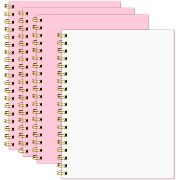 4 Pack 7.48 x 10.18 Inch Pink Blank Spiral Notebook B5 Sketchbook Professional Home Office Daily Drawing Note Taking