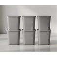 thumbnail image 1 of 4 Pack  - 7 Gallon/28 quart/26.50 L Gray Rectangular Plastic Wastebasket - Compact Deskside Trash Can for Home, Office, Kitchen, Bathroom, 1 of 5