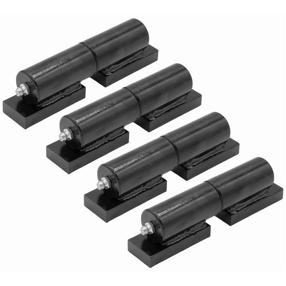 4 Pack 7" Heavy Duty Barrel Gate Hinge, Weld-On Steel Black Powder Coated Steel 900 lbs Capacity, Grease Fitting for Smooth Swing, Ideal for Trailer Ramps & Driveway Gates