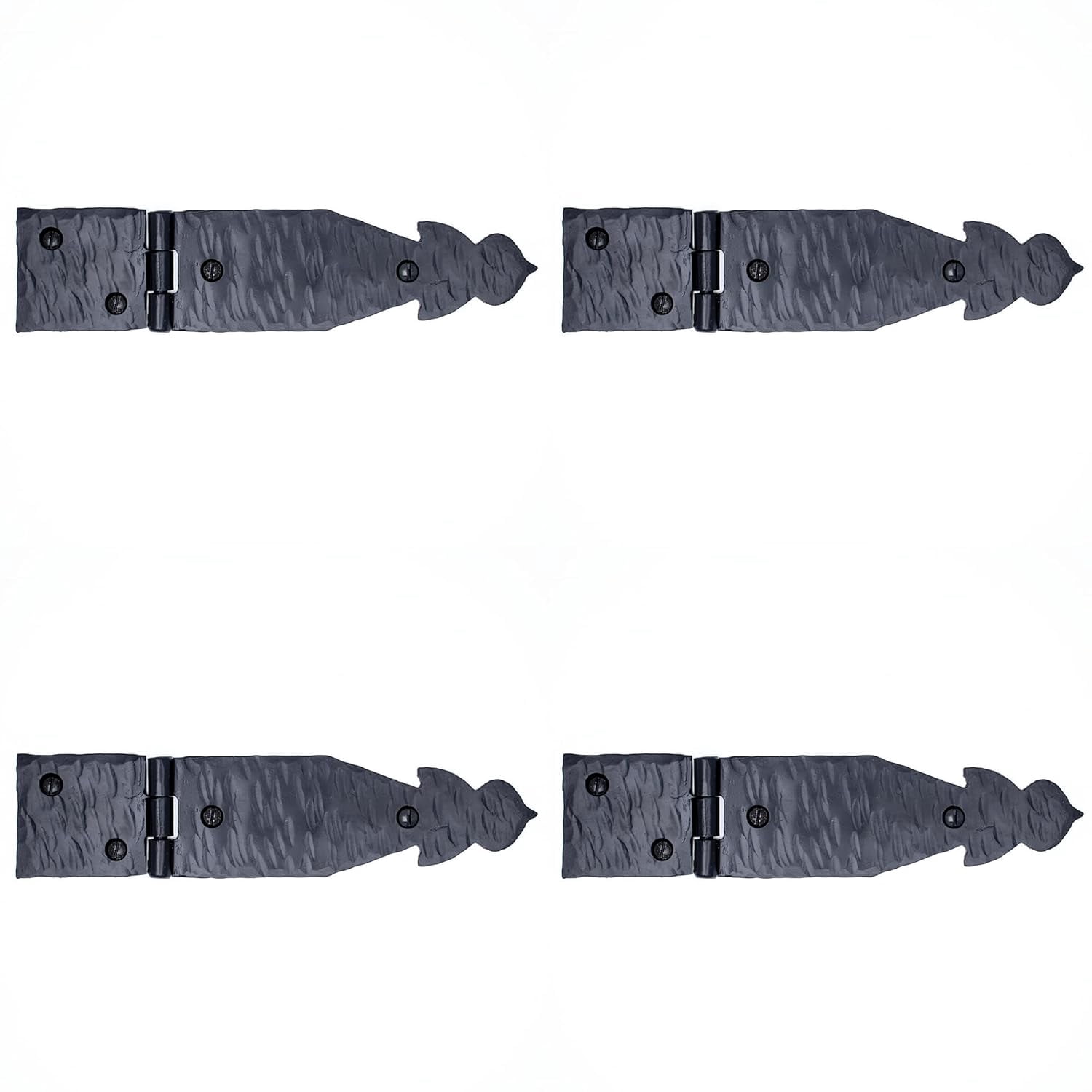 Rustic Shutter Hinges 4 Pack 7 Inch Black Wrought Iron Hinges - Hand Forged Wrought Iron Door ...