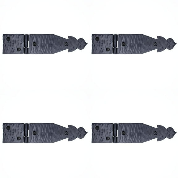 4 Pack 7 Inch Black Wrought Iron Hinges - Hand Forged Wrought Iron Door Hinges – Rustic Iron Hinges for Farmhouse Shutters, Chests, Barn Doors, Shutter and Gates – The Hacienda Series