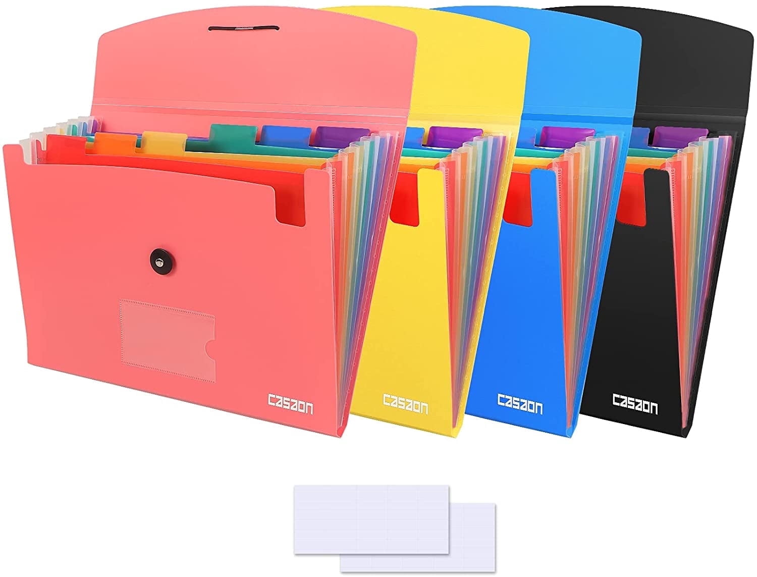Accordion File Organizer, 7-Pockets Expanding File Folder for A4 Letter Size, 4 Pack