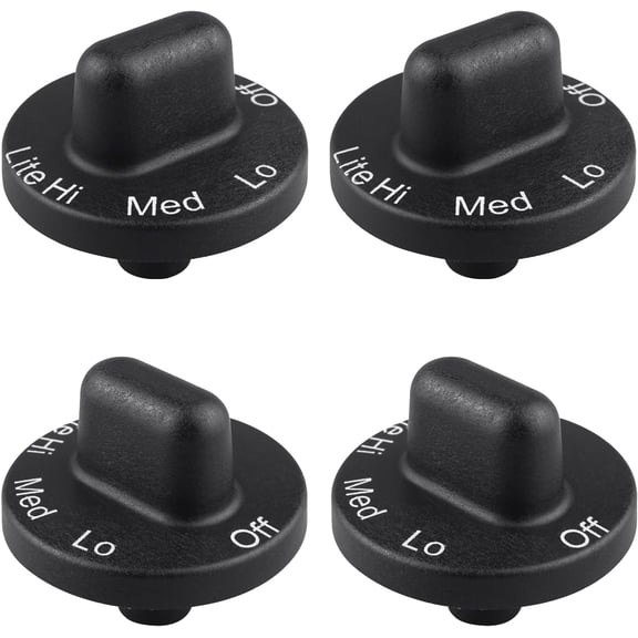 4 Pack 71001641 Stovetop Knobs Range Cooktop Top Burner Control Knob Replacement Knobs Compatible with Some Jenn Air Stove top knobs AP4088491 PS2077264 WP71001641 Black