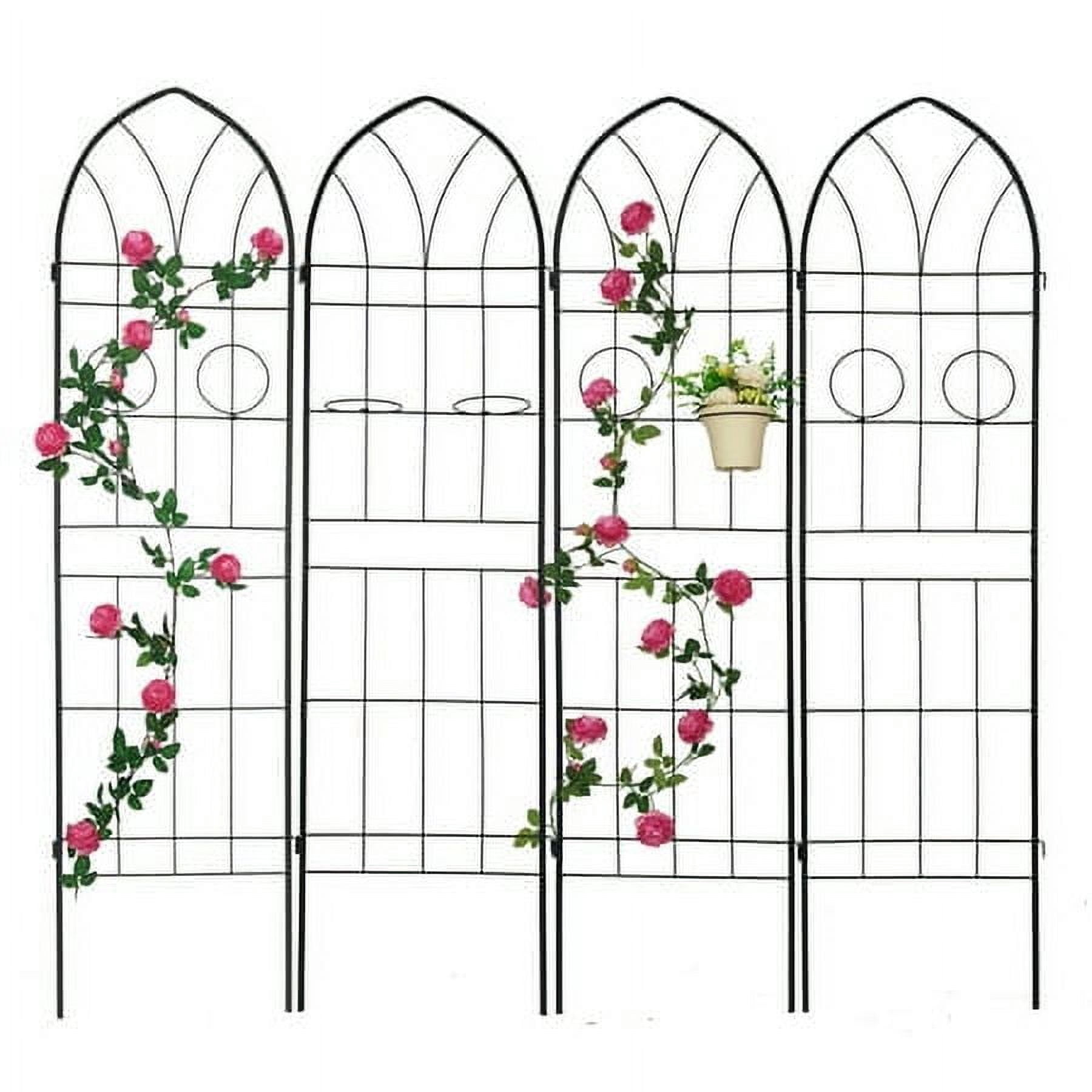 4 Pack 78.7"H x 19.7"L Garden Trellis for Climbing Plants Rustproof ...