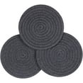 thumbnail image 1 of 4 Pack 7inch Woven Placemats for Dining Table, Round Table Mats Heat Resistant Non-Slip Weave Placemats Handmade(Dark Grey), 1 of 4