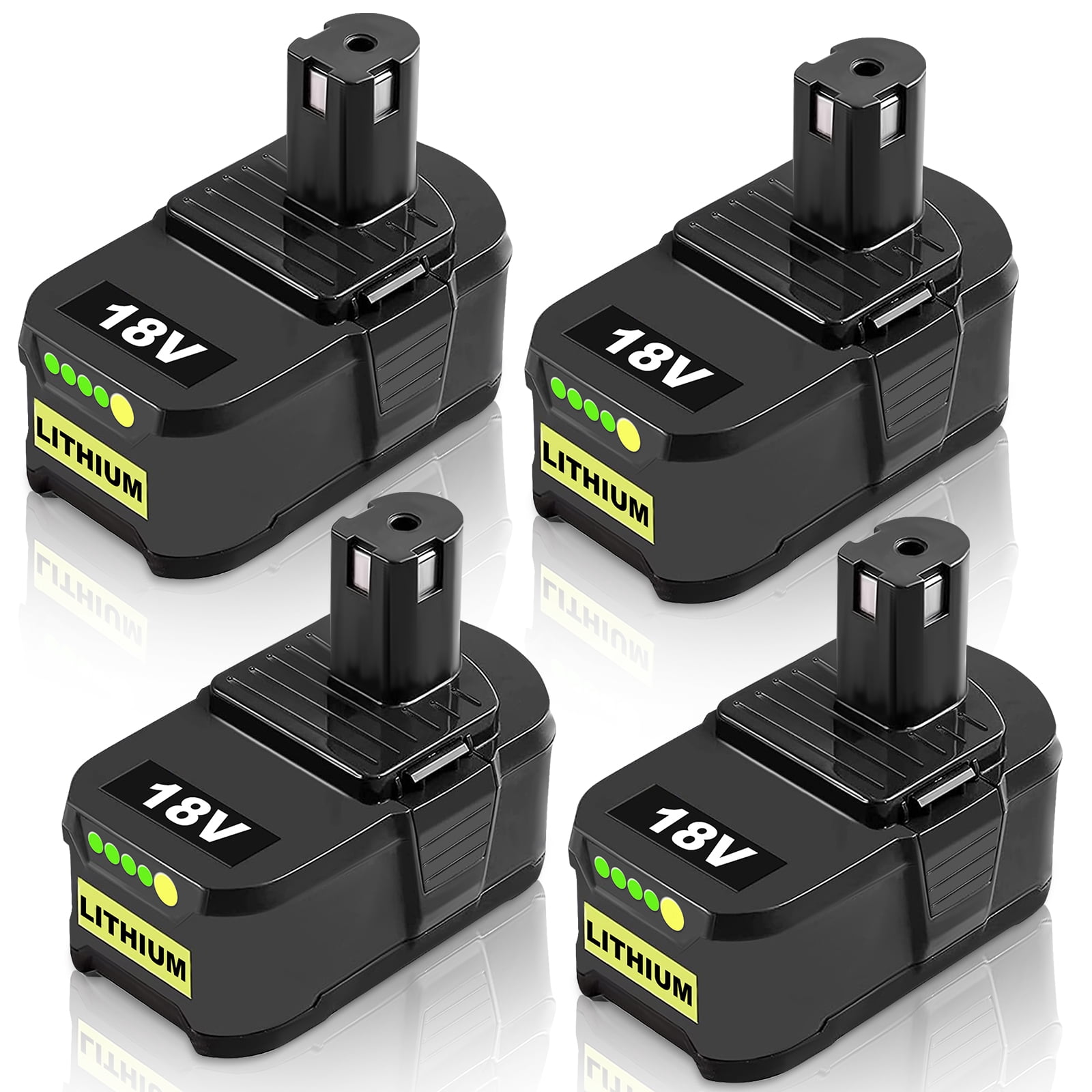 4 Pack 8.0Ah P108 Battery Replacement for Ryobi 18v Battery Compatible with Ryobi Battery 18V Tools