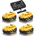 thumbnail image 1 of 4 Pack 8.0Ah Replacement Battery and Charger for Dewalt 20V Max Batteries DCB200 DCB205-2 DCB206 DCB204 DCB203 DCB208 Compatible with Dewalt 20V Cordless Power Tools, 1 of 7
