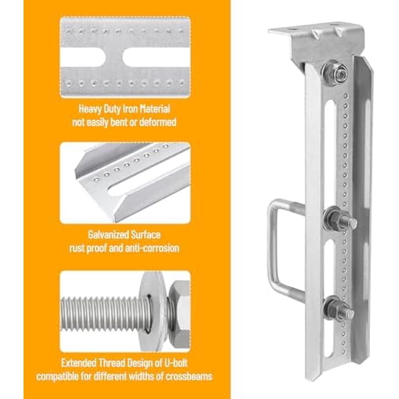 4 Pack 8"/10"/12" Boat Trailer Bunk Brackets for 1.5" x 3", 2" x 3", 3" x 3" Boat Trailer Crossmember